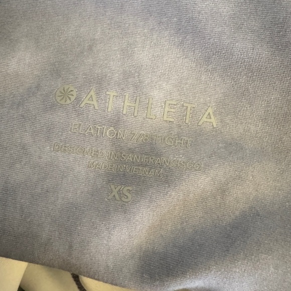 Athleta Elation Watercolor Stripe 7/8 Tight, Navy, Size XS - Picture 8 of 8